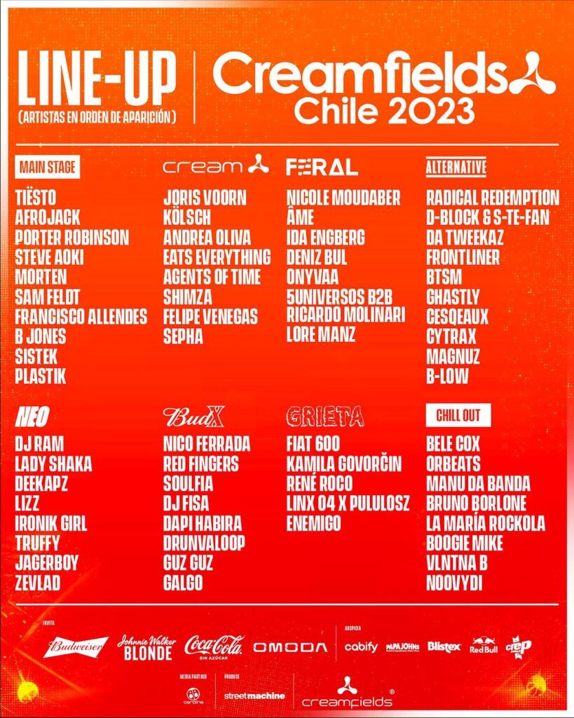 Creamfields 2024 Chile Line Up Corly JoAnn